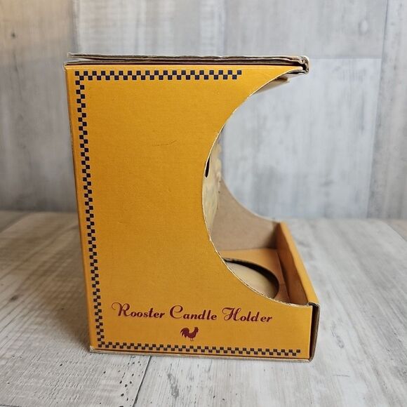 Rooster Candle Holder Metal Pillar Stand Rustic Farmhouse Chicken Decor Brown Br - Picture 2 of 5